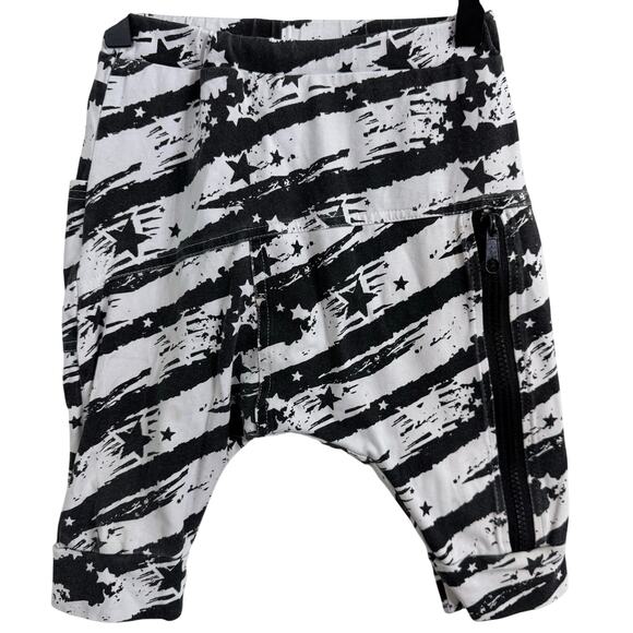 Posh Kiddos Black & White Striped Star Harem Shorts Size 5T - Picture 1 of 7